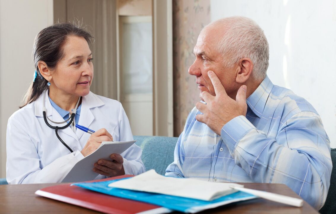 Consultation du médecin avec prostatite